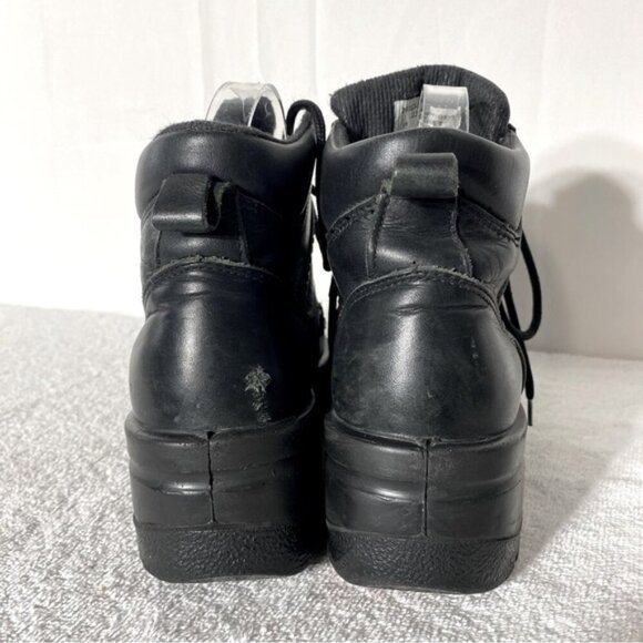 Terra Black Leather Lace Up Oil & Acid Resistant Protective Ankle Boots 8.5 - Picture 5 of 15